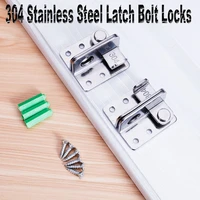 15 set solid door latch bolt 304 stainless steel locks sliding door simple bolt anti theft security buckles door hardware