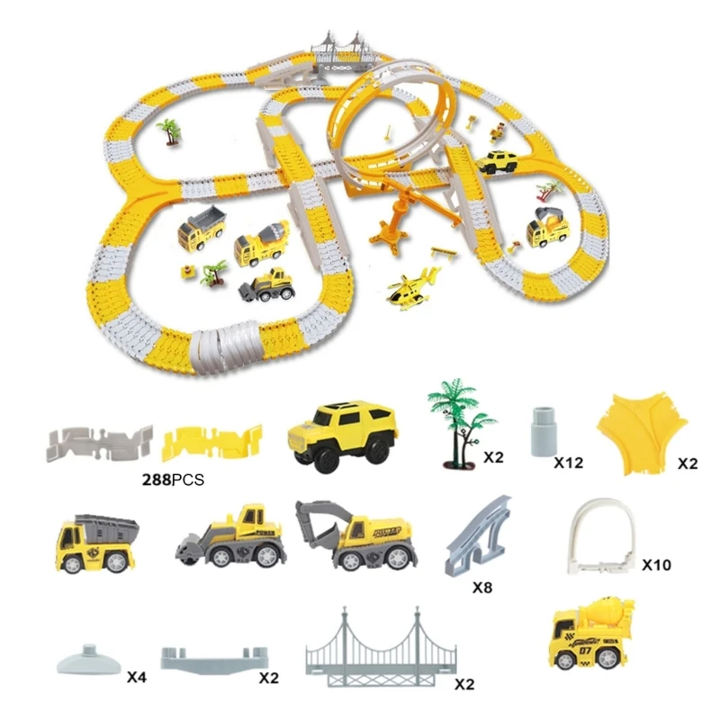 

Детская Строительная игрушка «сделай сам», гоночный трек, электрический автомобиль, трек, гоночный Набор для малышей, рождественский подар...