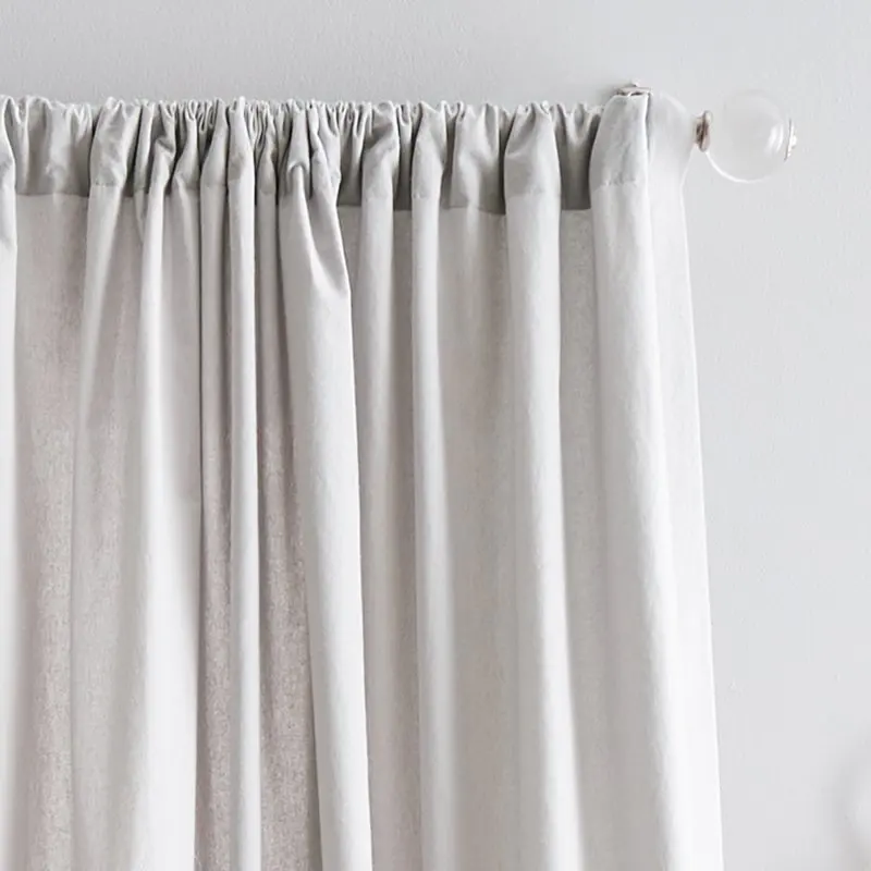 

Gorgeous Silver 50" x 84" Light Filtering Cotton Poletop Curtain Panel Pair
