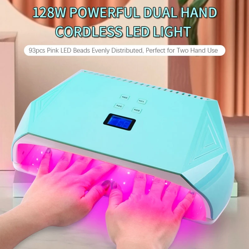128W Nail Lamp UV LED Nail Dryer Red Light Beads For Curing Polish Gel High Power Quick Drying Nails Art Manicure Electric Lamps