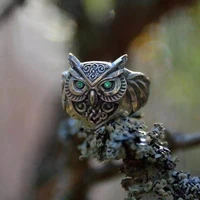 charm vintage cute men and women simple design owl ring silver color engagement wedding rings jewelry gifts