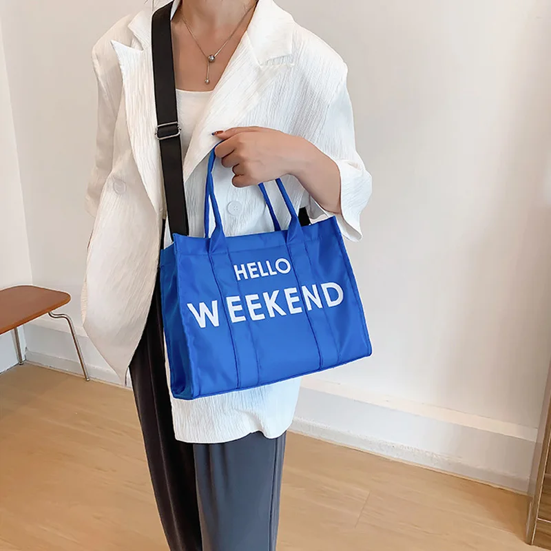 Large Capacity Top-handle Bags For Women Casual Tote Fashion Letter Nylon Crossbody Shoulder Bag Ladies Handbag