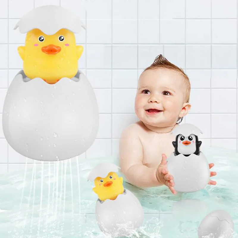 

Baby Bathing Toy Children's Cute Duck Penguin Egg Water Spray Sprinkler Bathroom Sprinkling Shower Swimming Water Toys For Kids