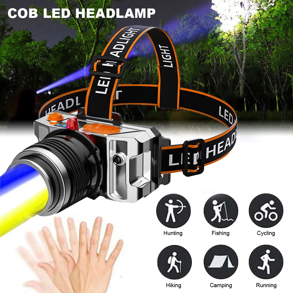 

Outdoor LED Night Fishing Head-Mounted Flashlight Charging Treasure Lithium Battery Strong Light Induction Headlight