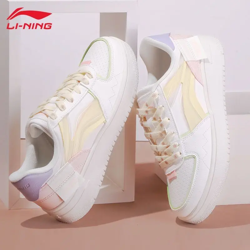2023 Li Ning board shoes women's casual shoes new low-top anti-slip light soft student women's shoes sports shoes