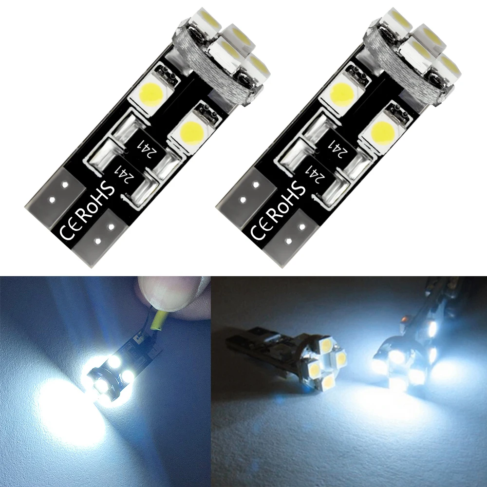 

2 шт., Автомобильные светодиодные лампы Canbus T10T W5W 3528 8SMD