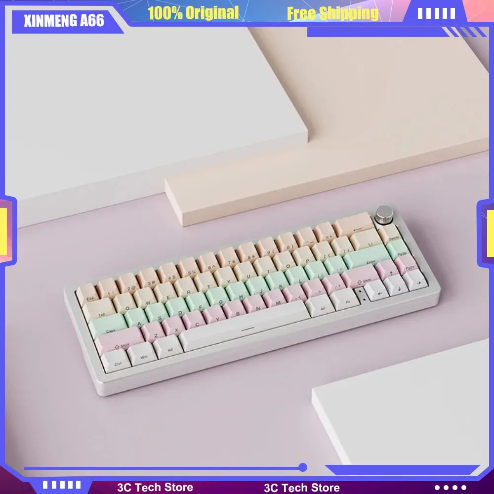 XINMENG A66 алюминиевая механическая клавиатура комплект под заказ три режима