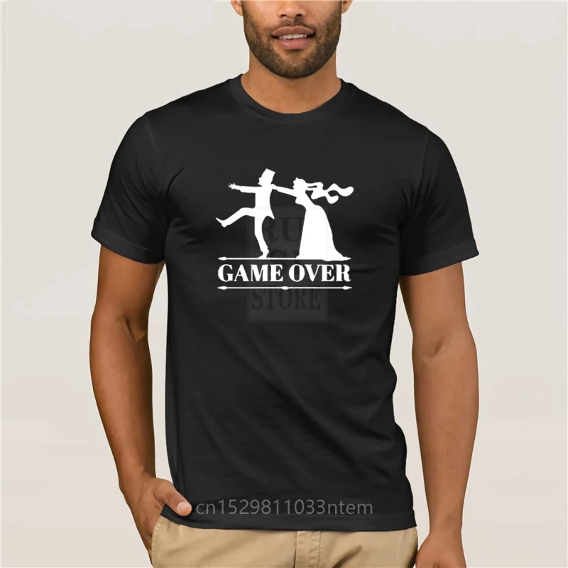 game over bride groom bachelor bachelorette party T Shirt Funny Tshirt Mens Clothing Short Sleeve