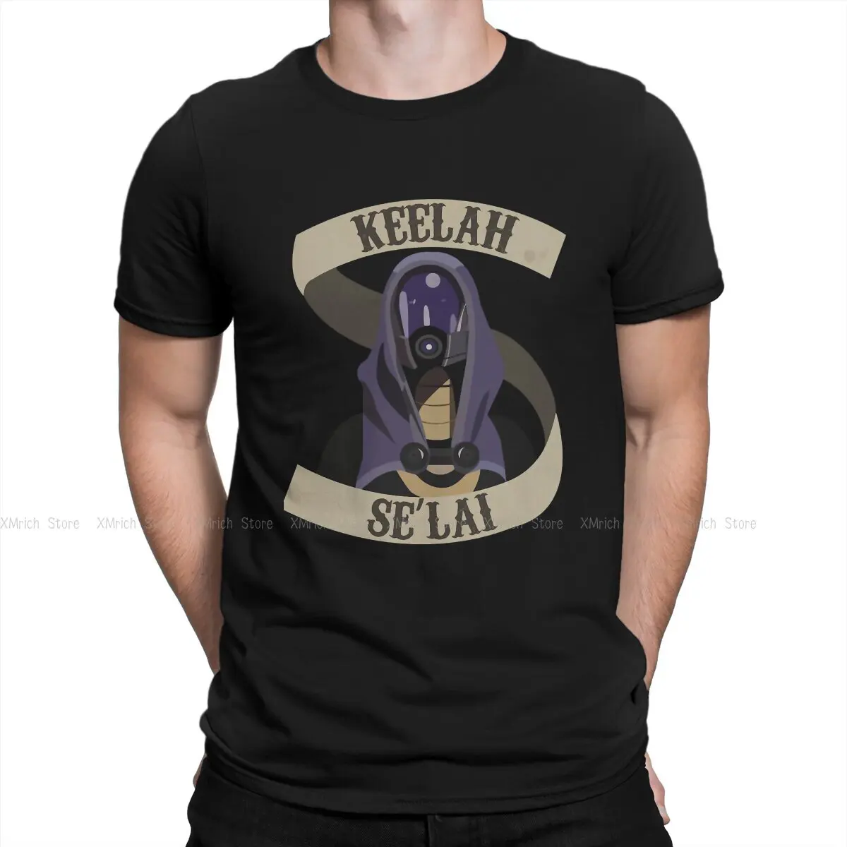 

Men's Tali Zorah T Shirt Mass Effect Commander Shepard Asari Game Pure Cotton Tops Vintage Crew Neck Tees 6XL T-Shirt