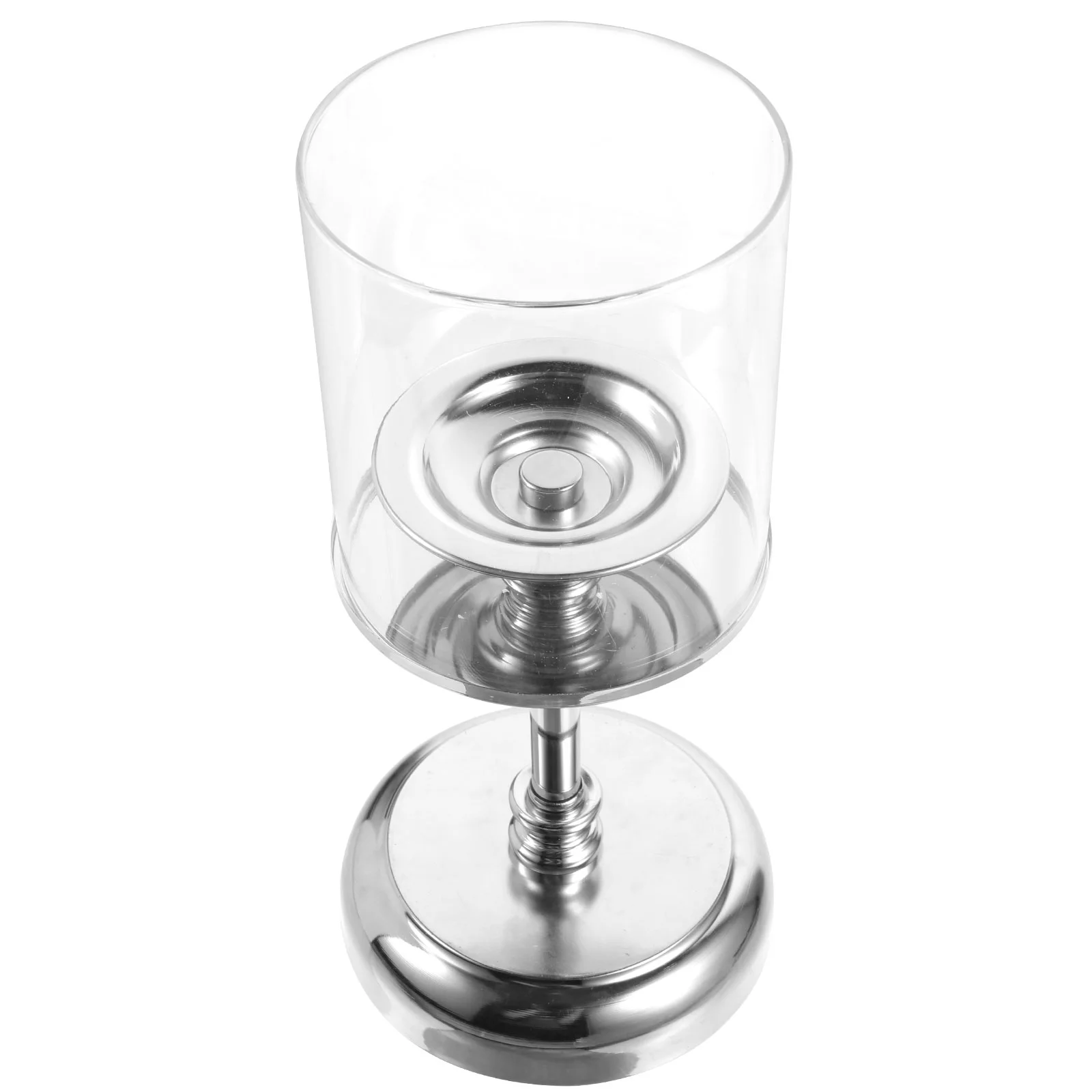

Nordic Style Desktop Holder Decorative Candlestick Romantic Stand With Glass Cover