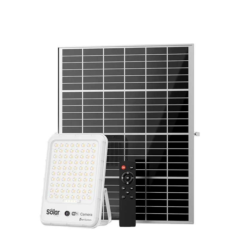 

Hot Sale High Brightness Outdoor Security Light Solar Flood Light With CCTV Camera 400W