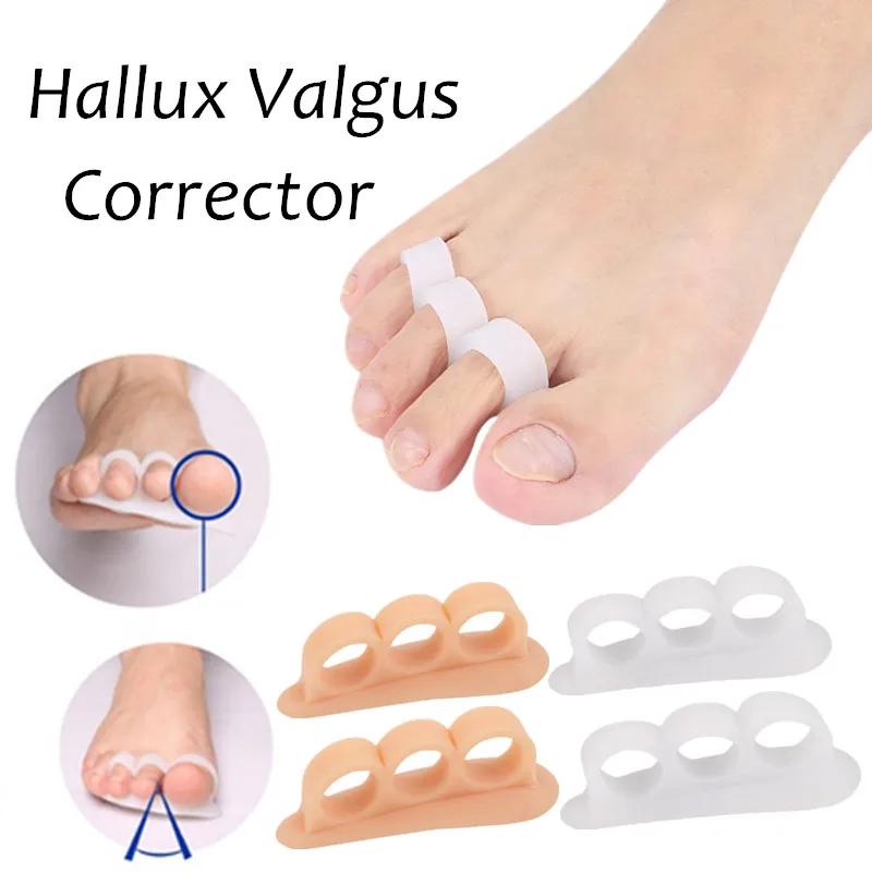 Professional 1pair Toes Rehabilitation Tool Comfortable Health Pain Relief Silicone 3 Holes Hallux Valgus Corrector Toe Separato
Professional 1pair Toes Rehabilitation Tool Comfortable Health Pain Relief Silicone 3 Holes Hallux Valgus Corrector Toe Separato