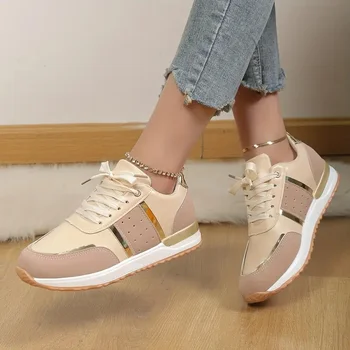Women Platform Sneakers Woman Casual Shoes Suede Patchwork Casual Sport Shoes Ladies Outdoor Running  Shoes Plus Size 1