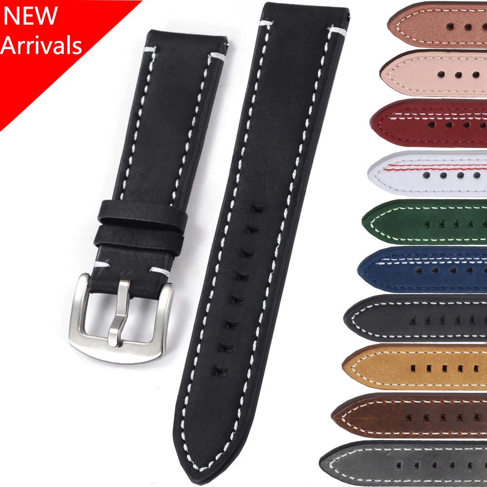 

Top Grain Genuine Leather Watch Band Strap Quick Release Watch Bands 20mm 22mm Handmade Vintage Watchbands