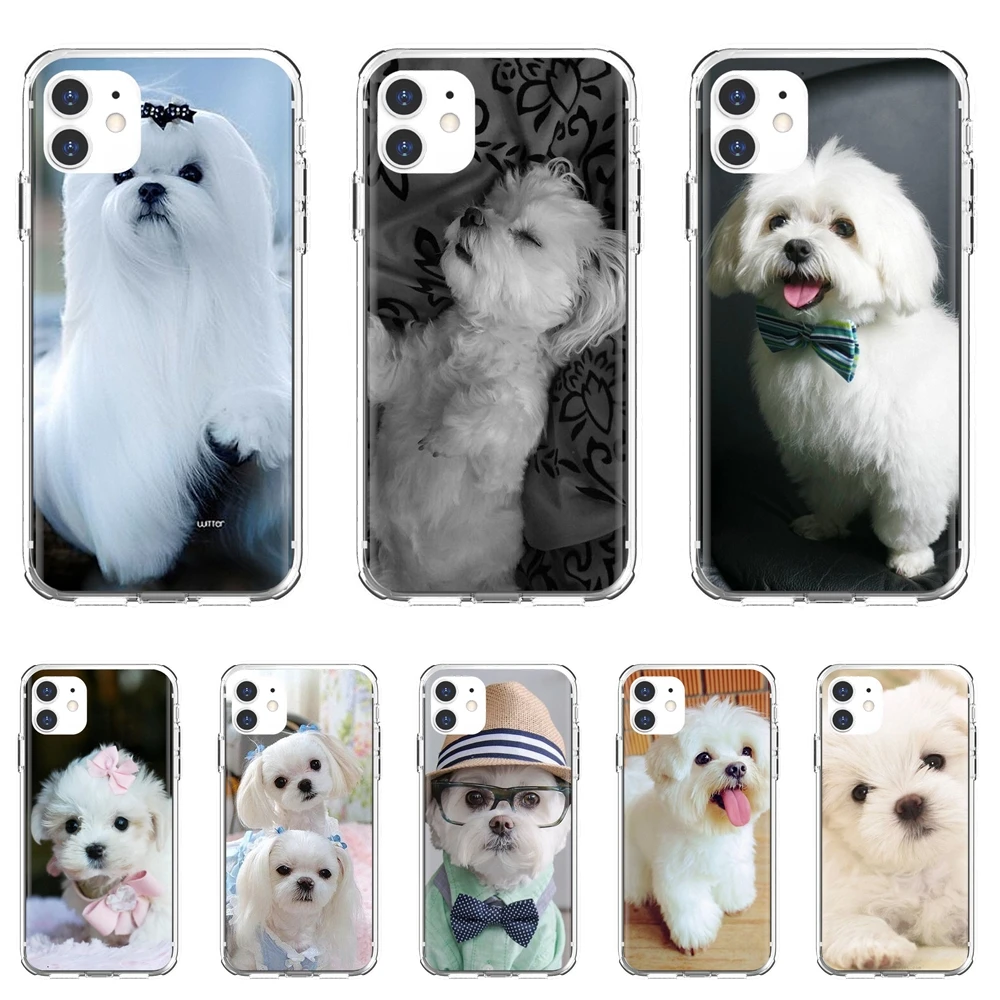 

For iPod Touch iPhone 10 11 12 Pro 4S 5S SE 5C 6 6S 7 8 X XR XS Plus Max 2020 Silicone Shell Case I-Love-My-Maltese-dog-puppies
