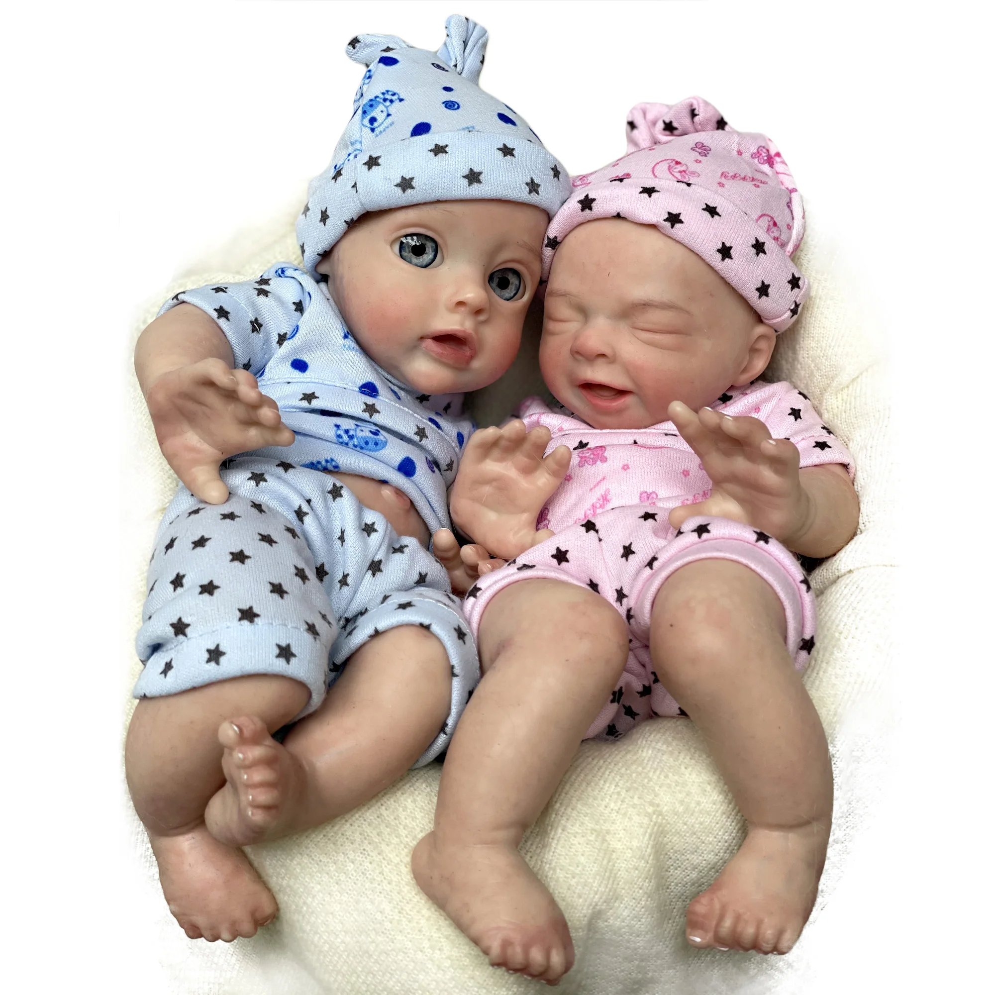 

Saskia 12 Inch Silicone Bebe Reborn Doll Full Soft Solid Silicone Finished Reborn Elf With Pink Or Blue Clothes Newborn Baby