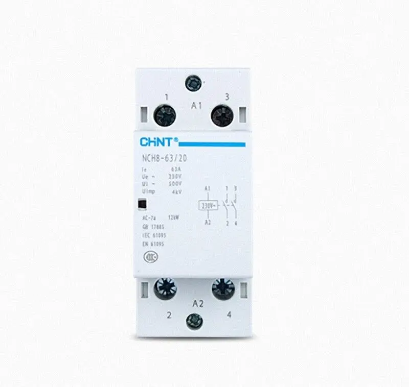 

NCH8-63/20 CHINT Modular AC Contactor AC230V 63Amp 2NO [C1]