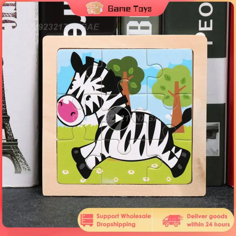 

Детские деревянные 3d-головоломки с животными из мультфильмов, головоломки для мозга, деревянные головоломки, игрушки для детей, подарки