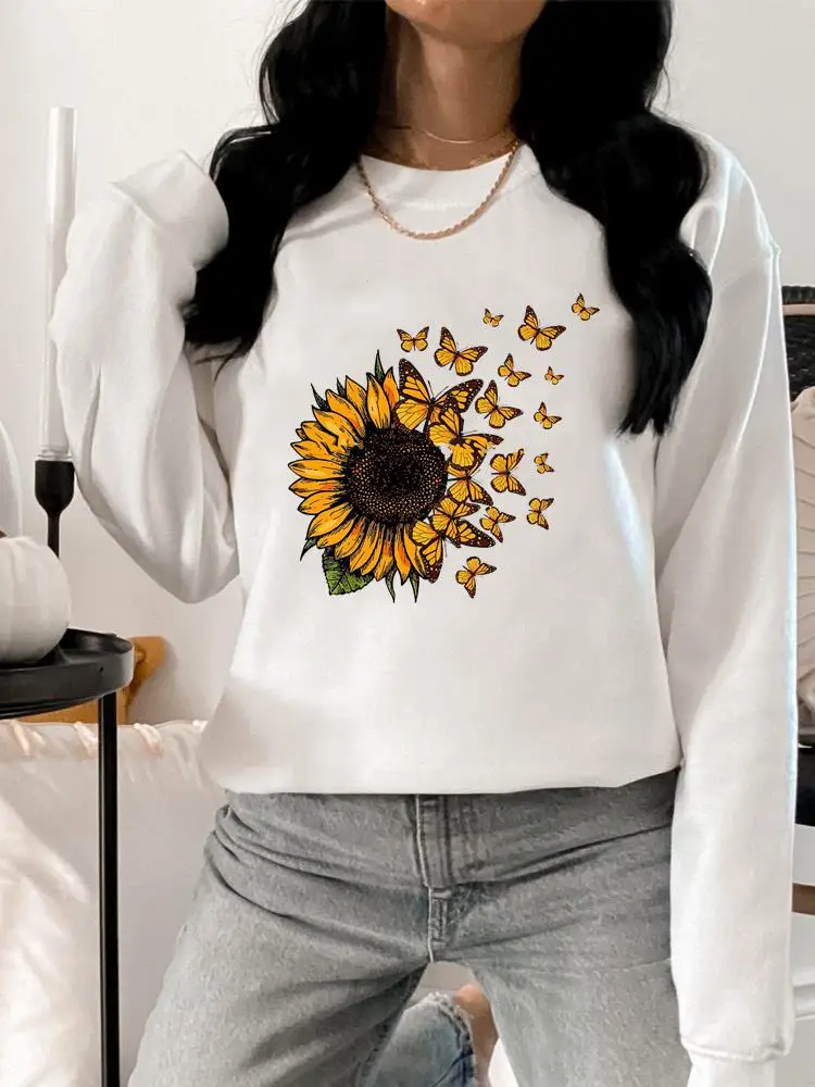 

Graphic Sweatshirts Fashion Spring Autumn Casual Clothing Butterfly 90s Trend Lady Woman Hoodies Female Print Women Pullovers