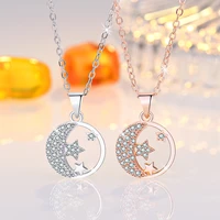 star moon necklace womens simple hollow short clavicle chain korean version versatile temperament pendant