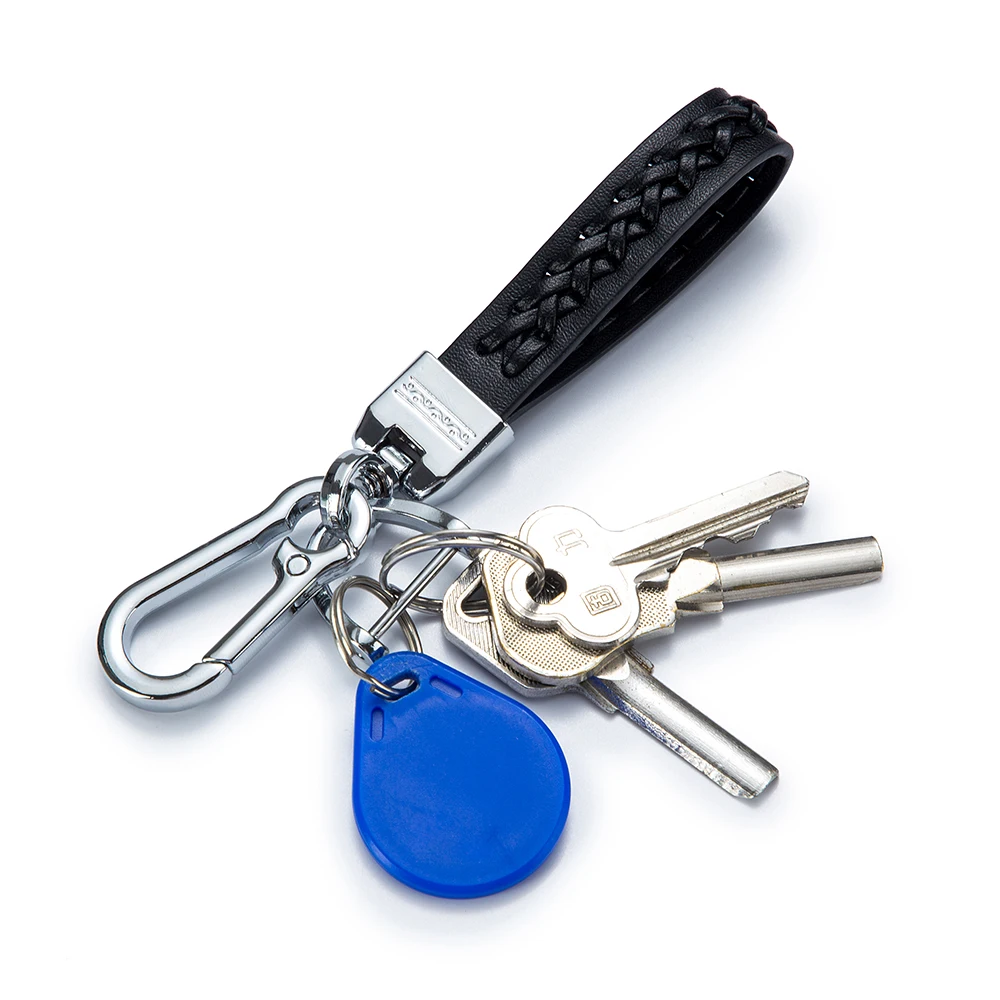 Car key chain pendant men braided rope manual key chain metal delicate upscale female key chain