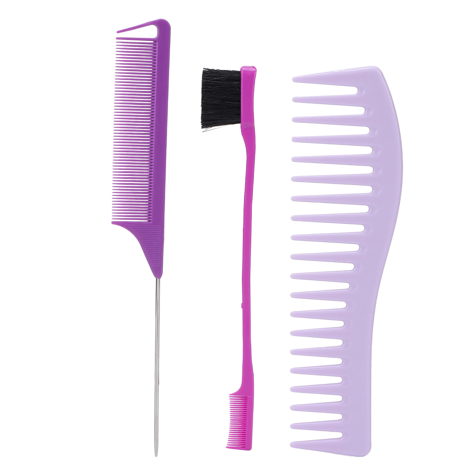 

Hair Dye Color Brush Wide Comb Teeth Rat Tail Comb Styling Comb Set for Home Salon