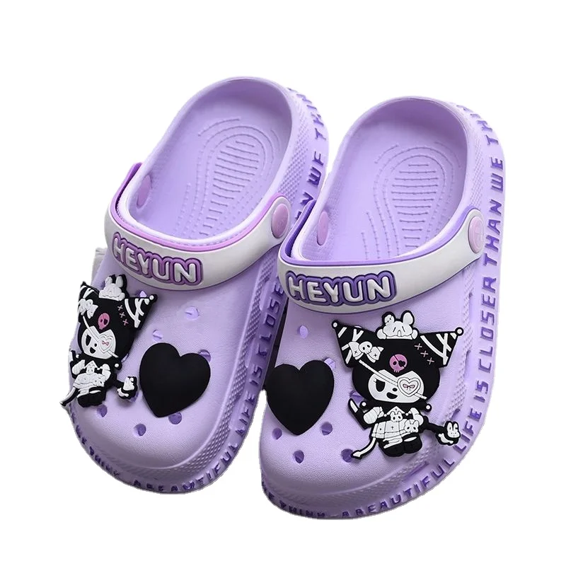 

Kulomi Slippers Girls Baby Soft Bottom Step Feeling Home Bathroom Anti Slip Sandals Girls Parent-child Hole Shoes Sanrio Series