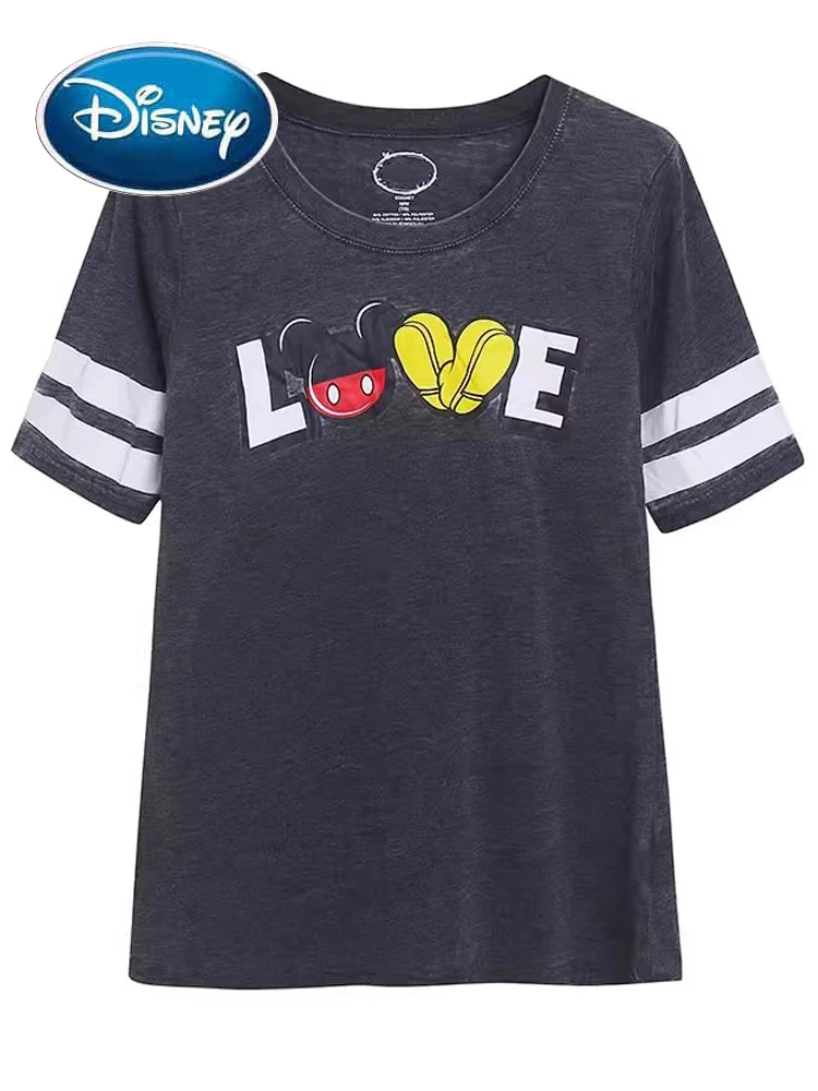 Женская футболка с круглым вырезом коротким рукавом и мультяшным принтом