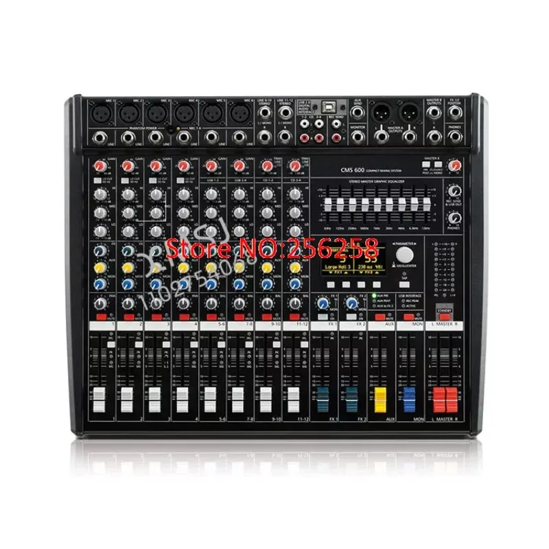 

New CMS 600-3 6 Channel Audio Mixer CMS600-3 Professional Mixing Console Amplifier CMS600 48V Phantom