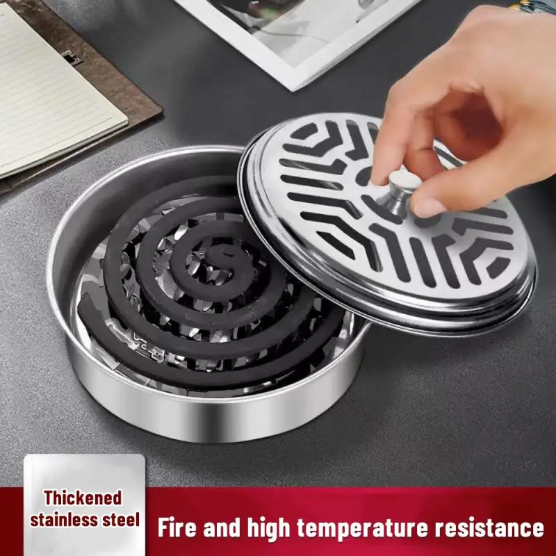 

Stainless Steel Mosquito Coil Large Capacity Household Ashtray Prevention Control Supplies Mosquito-repellent Incense