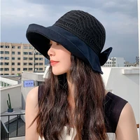 summer new womens sunscreen sun hat breathable mesh empty top hat curling big brim hat outdoor travel fashion casual beach hat