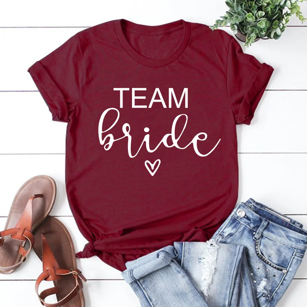 

bachelorette team bride t shirt estonian wedding party ulzzang t-shirt cato women's tea bride short women tops drop ship