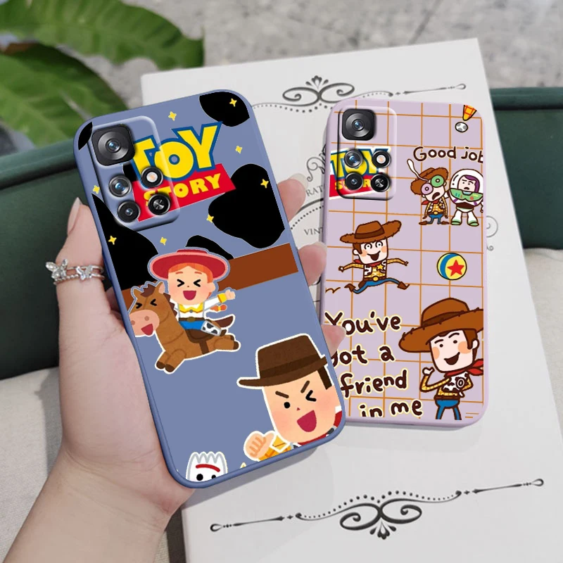 

Disney Woody Cute For Redmi K50 K40 K30 K20 10C X 9C AT A 8A 7A Gaming Pro Plus Liquid Rope Silicone Phone Case