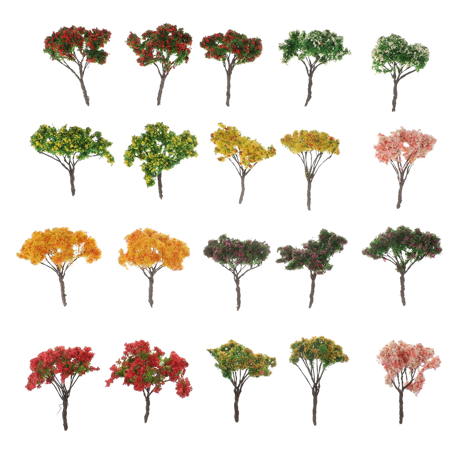 

20pcs Miniature Ornaments Mini Tree Models Creative Exquisite Artificial Tree DIY Garden Decor