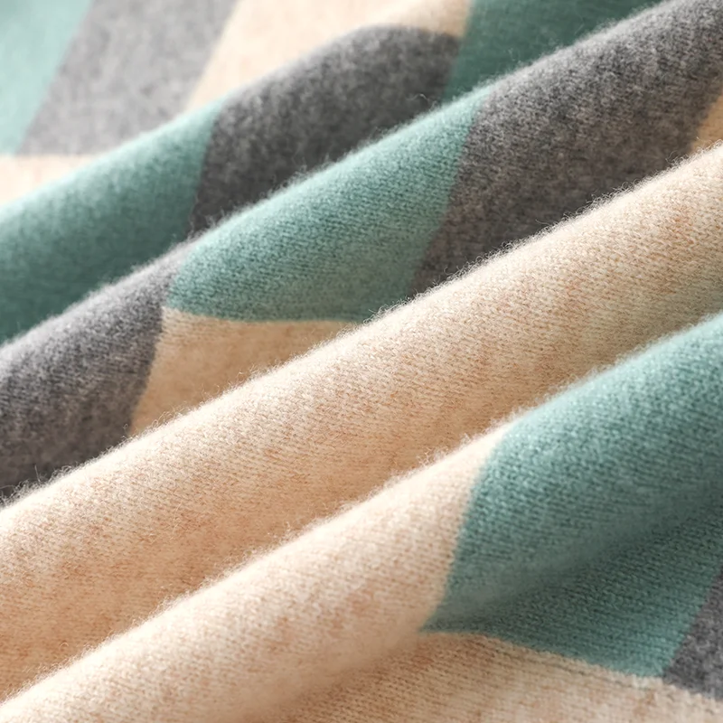 100% cashmere sweater men's round neck  pullover top autumn and winter new fashion square sweater