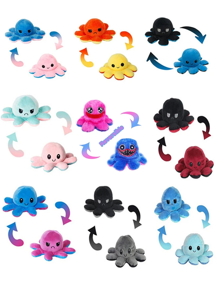 

Fashion Tow-sides oktopus Toys Octopus Plush Toy Classic shifter Reversib Miniatures Mood Women's Top pulpo Dashboard-Toy Gift