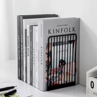 1 pair bookends book stand support simple iron desktop non slip rack shelf holder office magazine organizer
