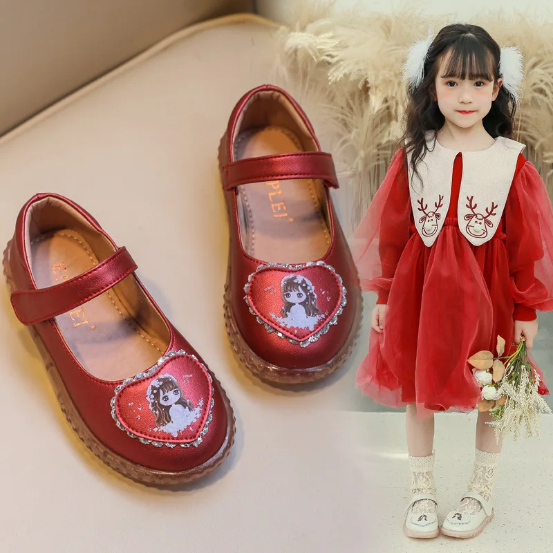 

2022 Summer Girls Genuine Leather Shoes Brand Design Baby Girls Princess Soft Bottom Comfortable Sandals Kids Casual Party Shoes