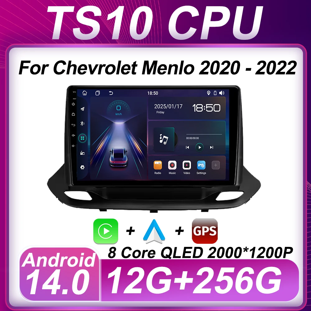 8-ядерный автомобильный радиоприемник Android 14 для Chevrolet Menlo 2020-2022 Mirror Link AutoMotive Smart Car