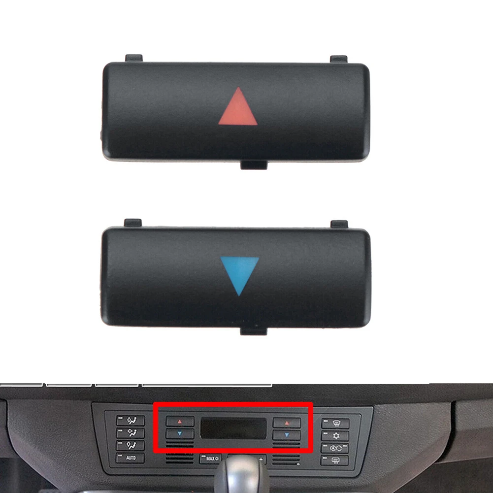 

For BMW E53 E39 M5 Climate A/C Control Durable 2pcs Replacement Black Button Key Car Accessories Easy Installation