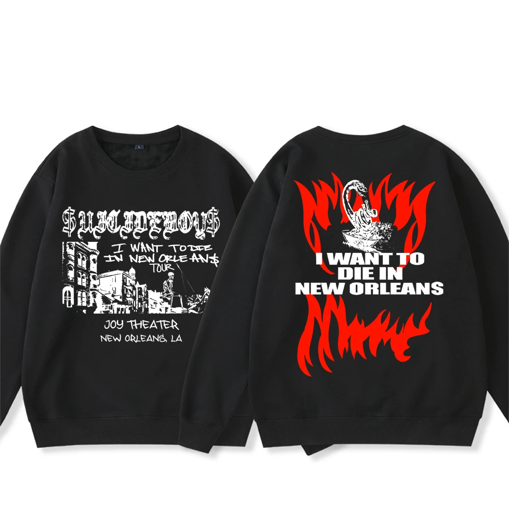 

Толстовка с длинным рукавом и круглым вырезом $ uicideboy, толстовка для мальчиков-самоубийц, я хочу умереть в Новом Орлеане, худи с музыкальным а...