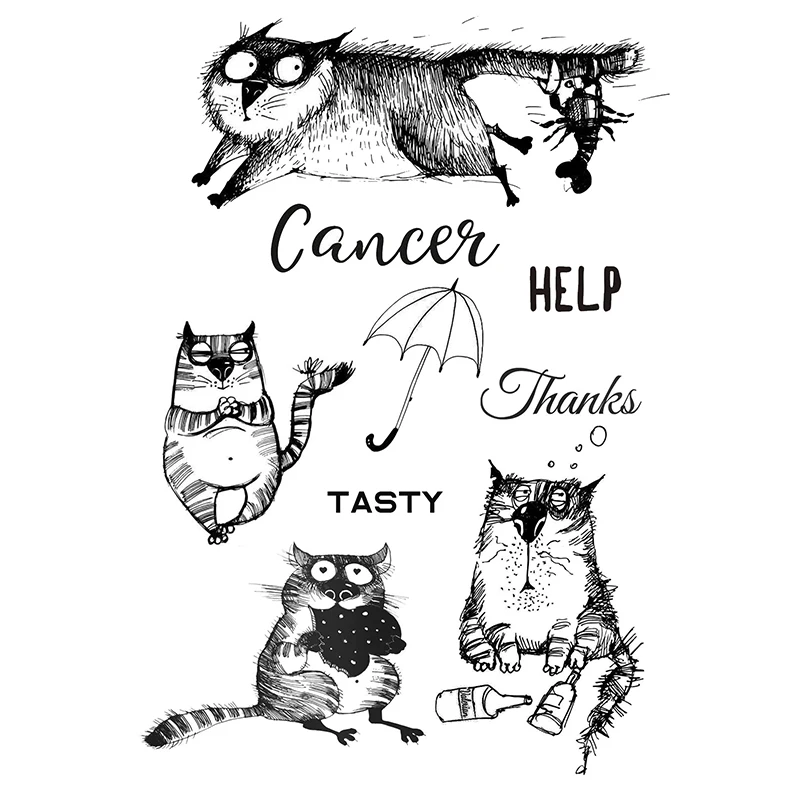 

11*16CM Naughty Cat Transparent Clear Stamps / Silicone Seals Roller Stamp for DIY Scrapbooking Photo Album/Card Making 2022 New