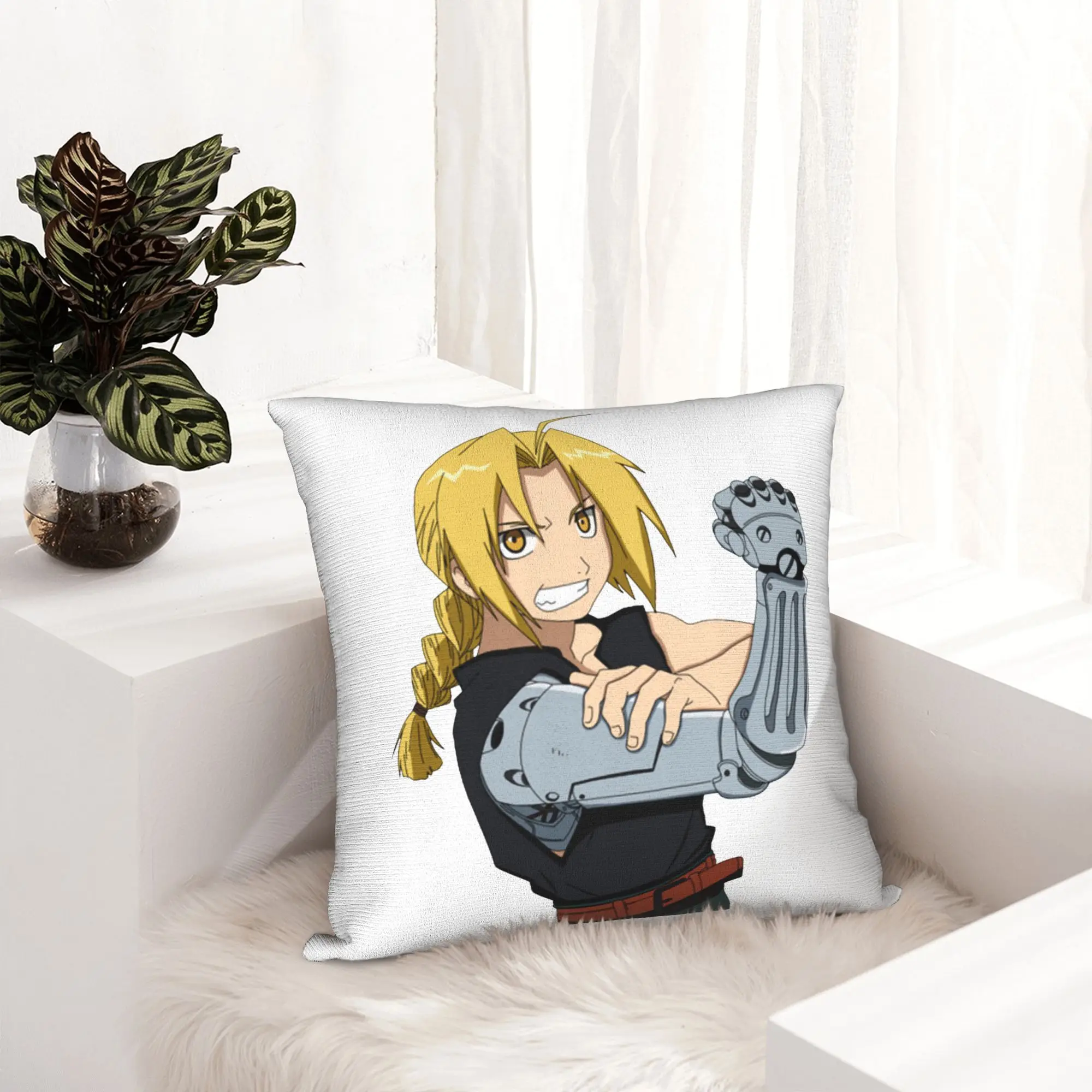 Фото Наволочка Fullmetal Alchemist Brotherhood с принтом, декоративная наволочка для подушки Аракава, чехол для стула, прямая поставка, 45*45 №2