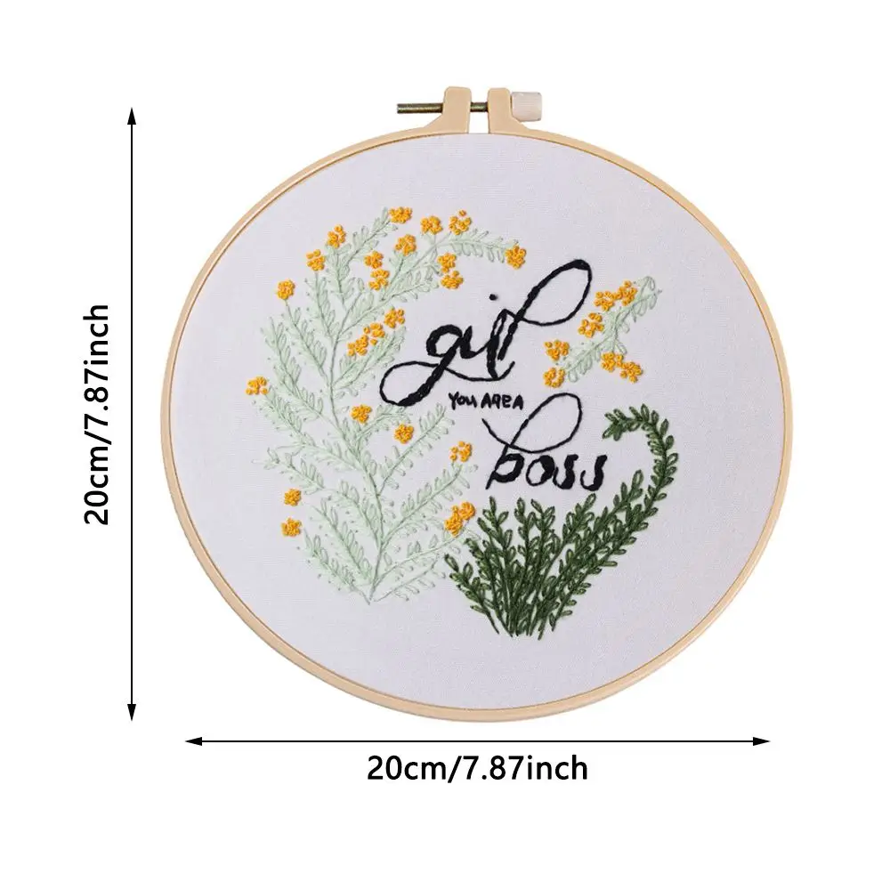 Набор для вышивки с обручем цветочным орнаментом сделай сам рукоделие домашнее