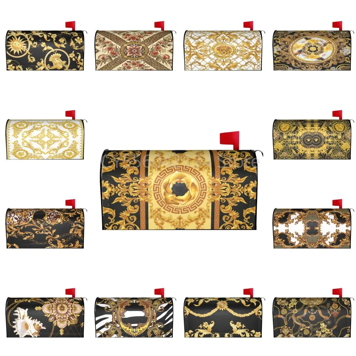 

European and American Floral Mailbox Covers Magnetic Farmhouse Decorative Mailboxes Wraps Post Letter Box Cover