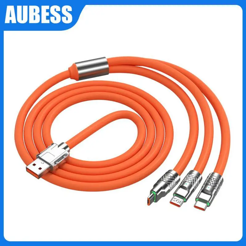 

Data Line Three-in-one Data Cable Zinc Alloy Three-in-one Data Line Quick Charge Super Fast Charge Fast Charging Cord Data Lines