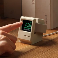 for watch 7 6 5 4 iwatch 3 2 1 silicone stand charging dock holder retro computer pattern nightstand keeper bracket base