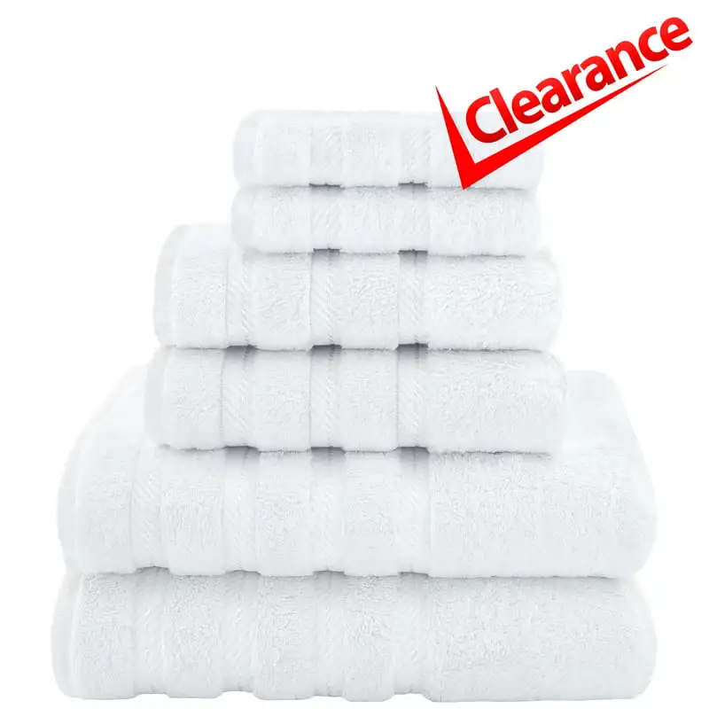 

Luxurious 100% Turkish Cotton Piece Premium Bath Towel Set - Plush, Soft & Highly Absorbent - White Towels for Bathroom and Spa