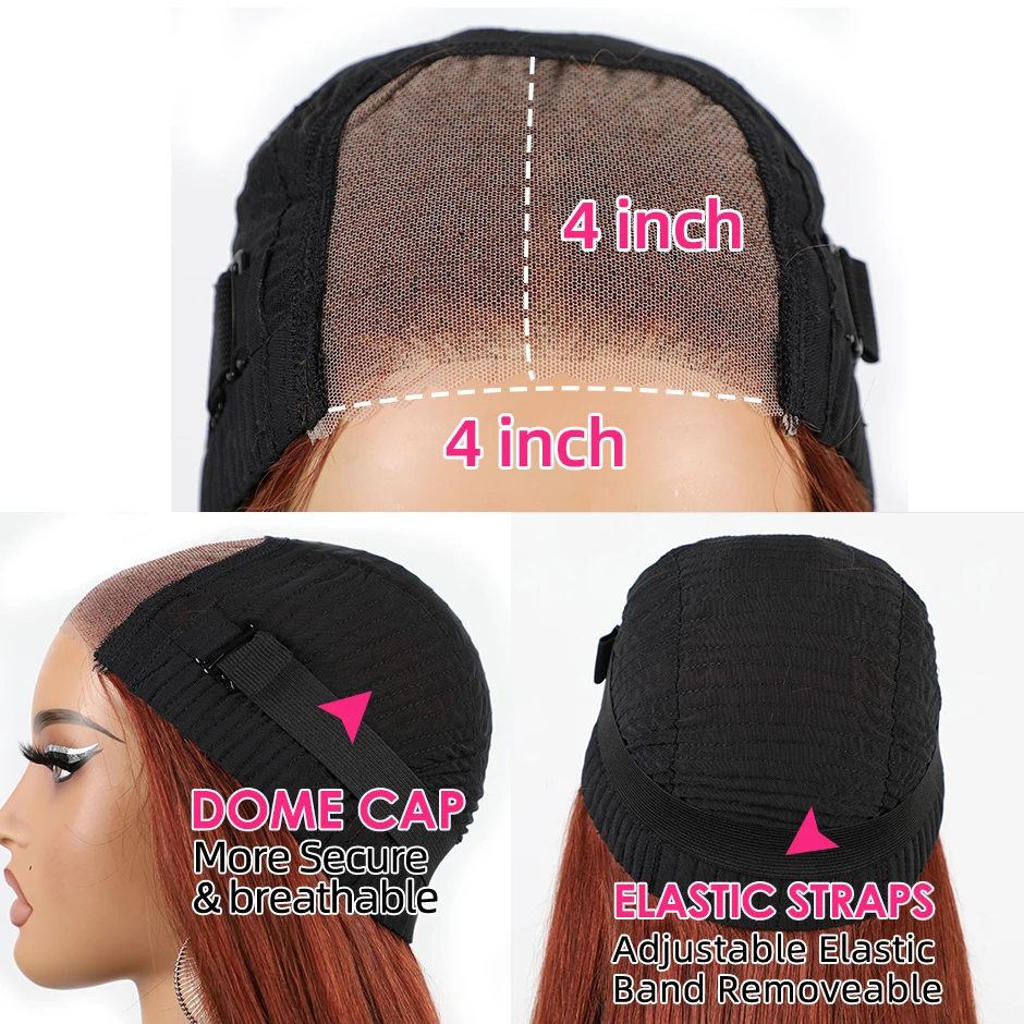 Парик YAWAWE безклеевой готовый к ношению парики из человеческих волос для женщин #33