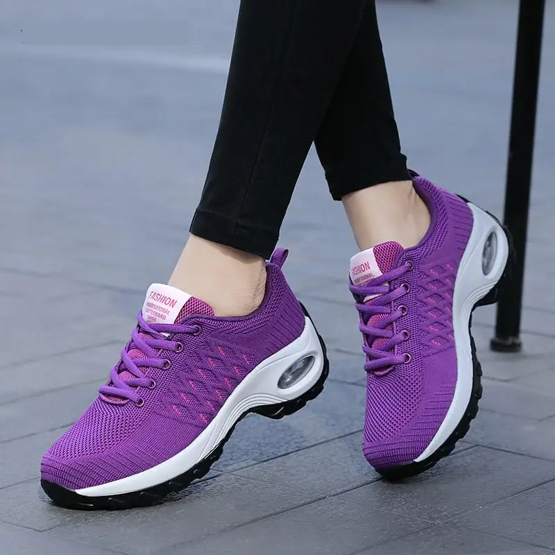 

Women Walking Shoes Women Sneakers Fashion Breathable Running Shoes Air Cushion Lightweight Wedges Socks Shoes